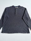 L.L.Bean Waffle Knit Henley – Charcoal Grey (3XL/4XL)