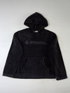Giordano Black Fleece Hoodie – “G Athletics” Tonal Print  (L)