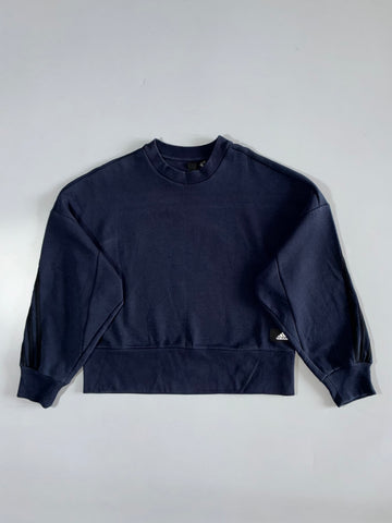 Adidas | 3-Stripe Boxy Crewneck Sweatshirt | Navy Women’s (M)
