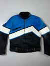 Blue-White-Black Tri-Color Racing Padded Jacket (S)