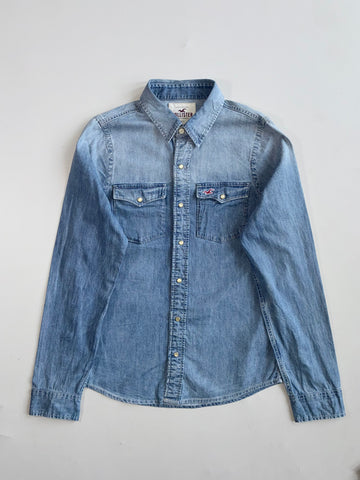 Hollister Western Denim Pearl Snap Shirt (M)