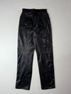 Vintage Mix Black Leather Straight Leg Pants (W:25) (L:42)