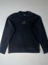 Adidas Chest Logo Crewneck Sweatshirt with Side Zip Detail — Black  (S)