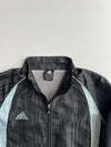Adidas Black Tonal Graphic Windbreaker Jacket with Silver Side Stripes(M)