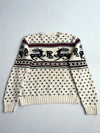 Vintage Polo Ralph Lauren Cream Reindeer Fair Isle Wool Sweater (L/XL)