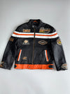 Vintage USA Classic Racing Leather Jacket Castrol, Goodyear, Michelin, Veedol Patches (L/XL)