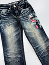 Big Train Japanese Denim “Kabuki Mask” Embroidered Jeans (W:26 |L:38)
