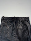 Vintage Black Genuine Leather 5-Pocket Straight Pants (W:32) (L:45)