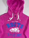 Roots Magenta Athletic Dept. Est. 1973 Zip-Up Hoodie with Chenille Logo (S)