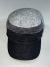 Black Yak Wool Military Cadet Cap – Two-Tone Grey, Metal Logo Plate (Adjustable)