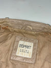 Vintage Esprit Beige Leather Cafe Racer Jacket (S)