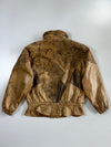 Winlit Paisley Patchwork Tan Leather Bomber Jacket (M/L)