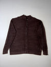 Vintage Columbia Brown Chunky Knit Full-Zip Sweater (2XL/3XL)