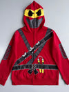 West49 Ninja Full Zip Up Hoodie | Red | (S)