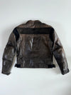 Dainese Brown Leather Café Racer Moto Jacket Padded (S)