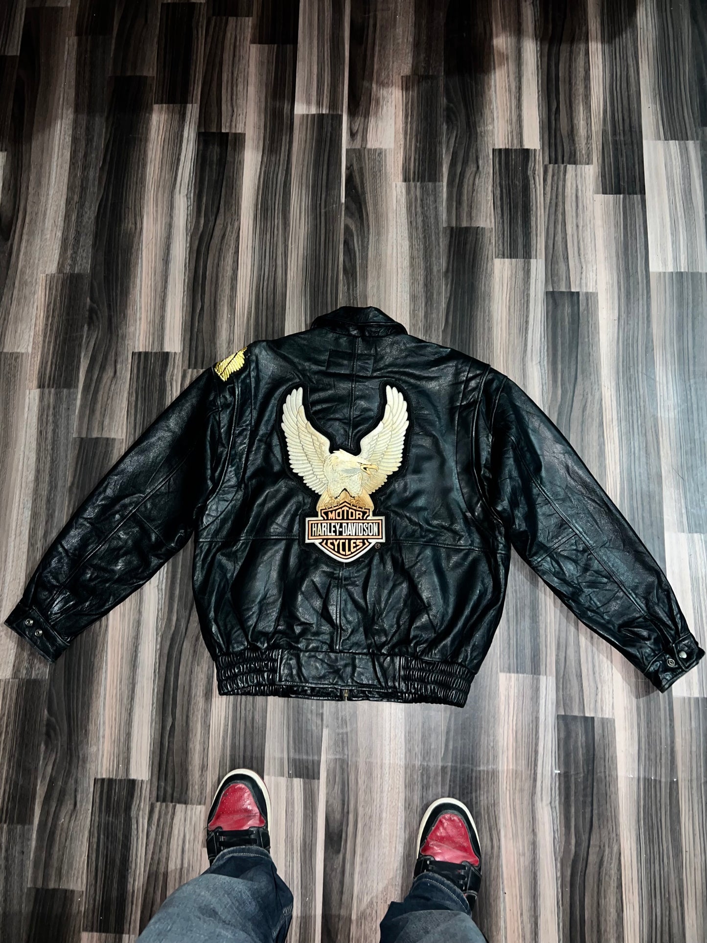 ZHarley Davidson Leather Jacket (RARE)  Og Leather (M/L)