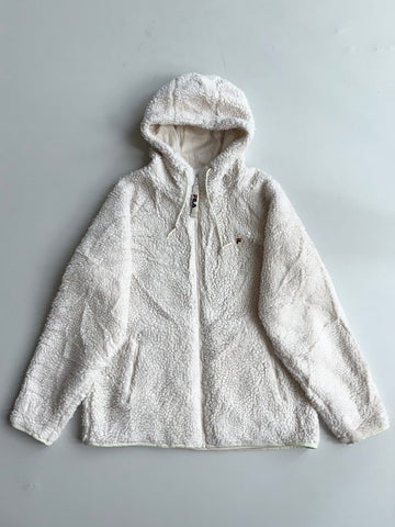 Fila Cream Sherpa Hooded Zip Jacket – Size (XL)