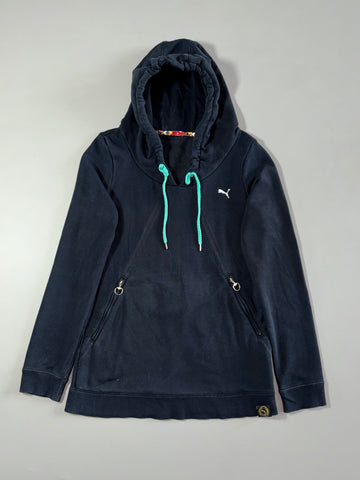 Puma Sportlifestyle | Black Pullover Hoodie with Mint Drawstrings | Women’s  (M)