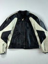 Dainese Black & Cream Leather Motorcycle Racing Jacket Padded (XL)