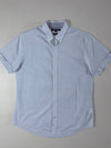 Tommy Hilfiger Light Blue Gingham Short Sleeve Shirt Modern Fit (M)