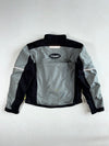 FLM by Polo Grey & Black Textile Motorcycle Jacket – Reflective Panels Padded (L)