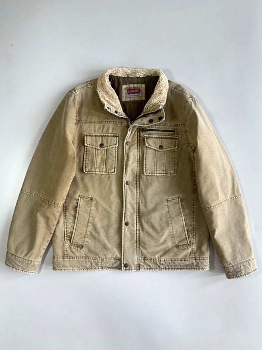 Vintage Levi’s Sherpa Collar Canvas Trucker Heavy Jacket (L/XL)