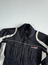 Vintage Soar Black & White Panel Moto Racing Jacket (XL)