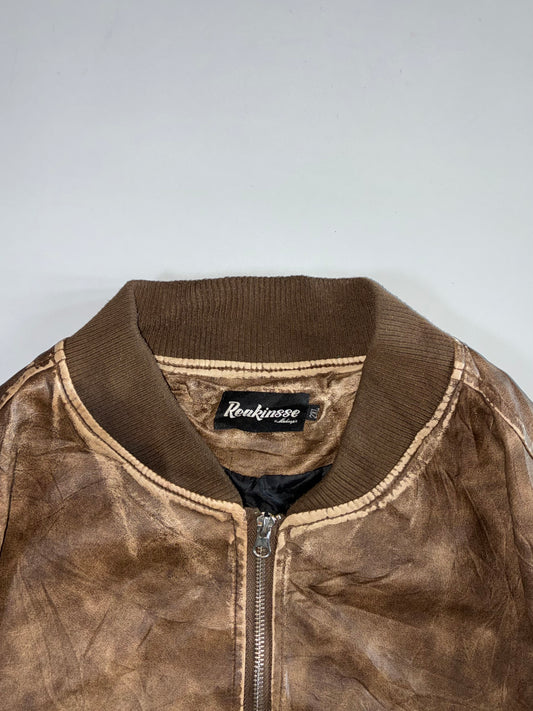 Reakinsse Graffiti Embroidered Bomber Jacket(2XL/3XL)