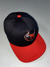 Pacific Headwear 474F Bull Logo Baseball Team Flexfit Cap – Black/Orange #40 (50cm)