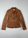 On & On | Tan Brown Leather Blazer Women’s (Xxs)