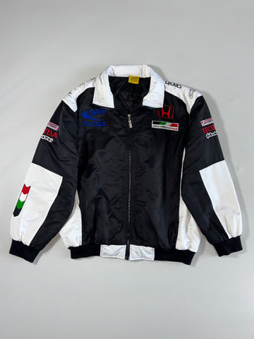 Honda F1 | Vintage Black White Racing Jacket | (XL)