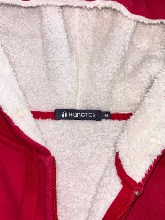 Hang Ten “Authentic San Diego” Sherpa-Lined Zip Hoodie (Fur Inside)(S)
