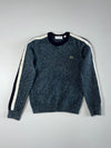 Lacoste Made in France | Charcoal Marl Striped Sleeve Knit | (XS/S)