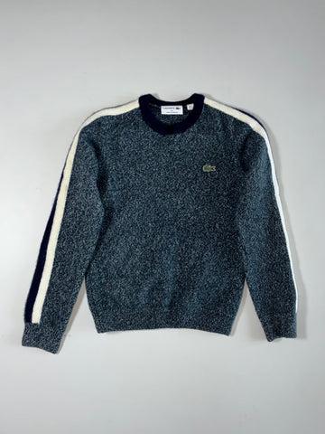 Lacoste Made in France | Charcoal Marl Striped Sleeve Knit | (XS/S)