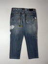 Big Train | Y2K Japanese Graphic Print Distressed Denim Jeans | (W:36) (L:38)