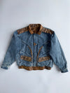 Reversible Jacket Leather to Denim 2-in-1 Brown & Blue | Rare Vintage (XL)