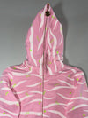 Vintage Devil Nut Pink Zebra Print Zip-Up Hoodie — (S)
