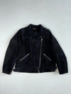 Love & Legend Black Suede Fringe Biker Jacket with Belt (XL/2XL)