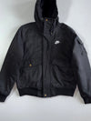 Nike Sportswear Big Swoosh Hooded Bomber Jacket Black – Faux Fur Lined (M)