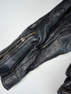 Vintage Black Leather Belted Perfecto Biker Jacket (L)