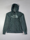The North Face Women's Green Zip-Up Hoodie – Half Dome Logo (S)