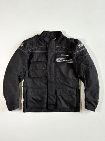 Spyke x BMW Motorrad Black Textile Touring Jacket – Multi-Pocket Adventure Riding (S)