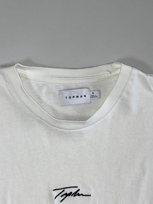 Topman Signature Embroidered Logo Tee – White (L)
