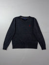 Polo Ralph Lauren Charcoal Grey V-Neck Sweater (S)