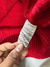 Chemise Lacoste Red Cable Knit Crewneck Sweater with Croc Logo (L/XL)