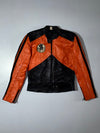 Orange & Black Leather Racing 
Vintage  Jacket (XS)
