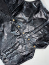 Vintage Patchwork Leather Vest – Black (S/M)