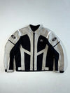 KUM Mesh Motorcycle Riding Jacket Silver Grey/Black, Reflective Details (M)