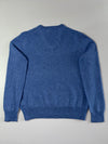 Polo Ralph Lauren Heather Blue V-Neck Sweater with Contrast Neck Tape (S)