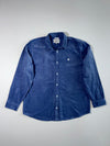 Carhartt WIP Blue Corduroy Long-Sleeve Button-Up Shirt with Embroidered Logo (XL/2XL)